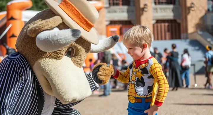 Longhorn Halloween Guest and Bevo