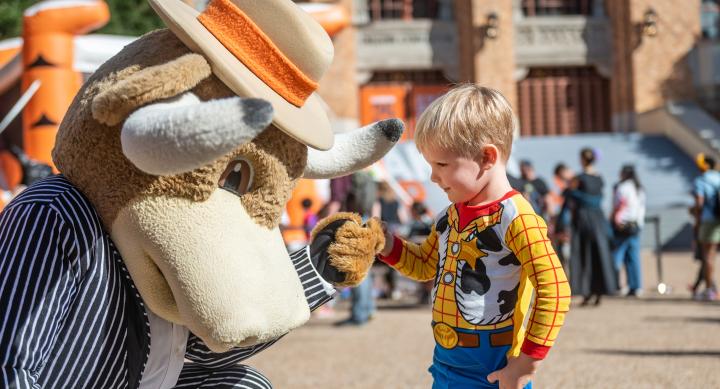 Longhorn Halloween Guest and Bevo